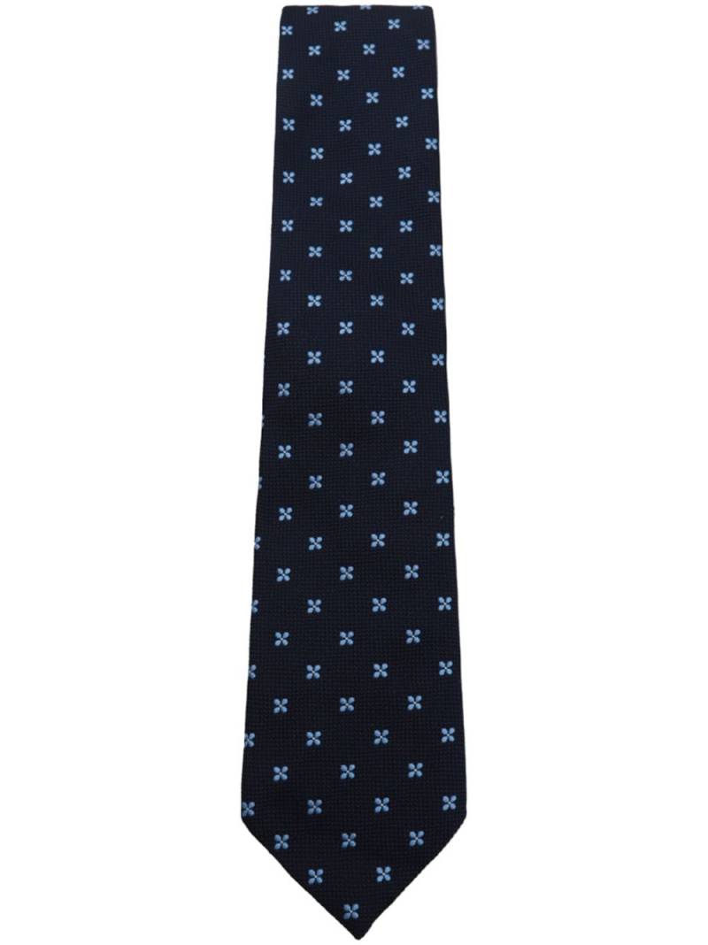 Zegna patterned-jacquard tie - Blue von Zegna