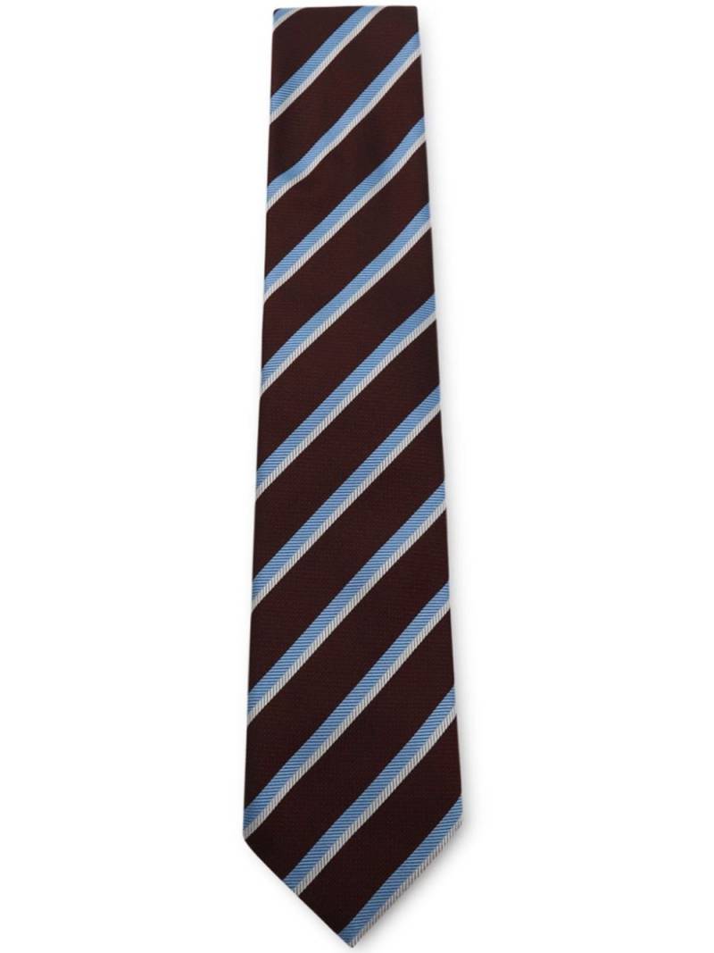 Zegna patterned-jacquard tie - Blue von Zegna