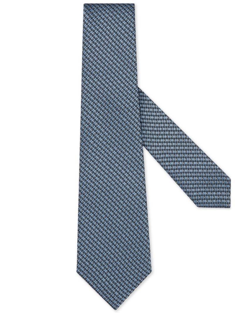 Zegna patterned jacquard tie - Blue von Zegna