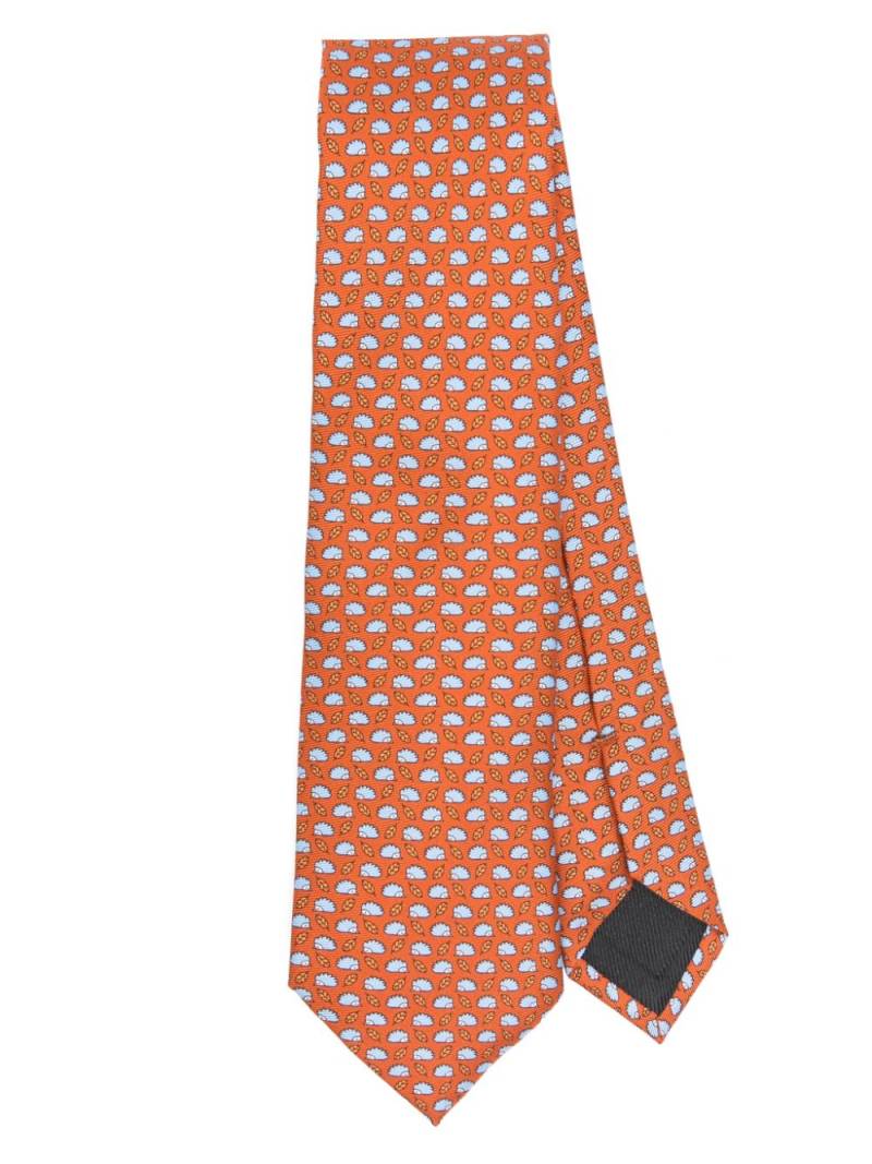 Zegna patterned-jacquard tie - Orange von Zegna