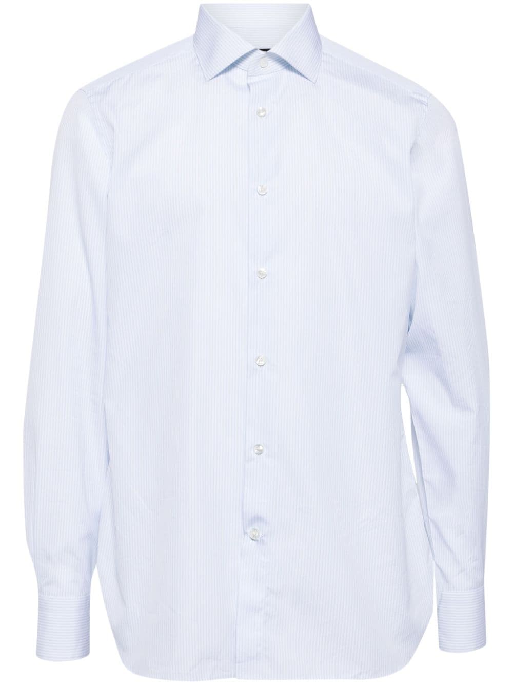 Zegna pinstriped cotton shirt - Blue von Zegna