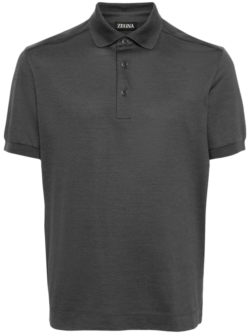 Zegna piqué cotton-blend polo shirt - Grey von Zegna