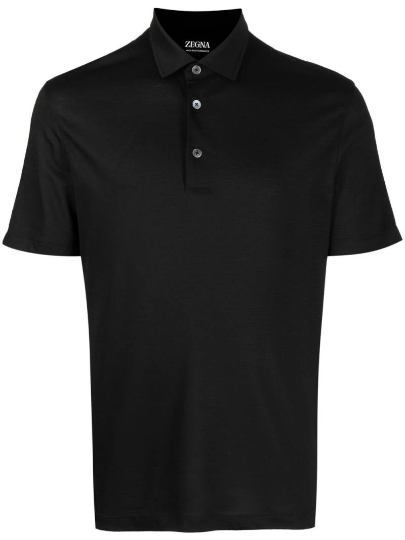 Zegna plain short-sleeved polo shirt - Black von Zegna