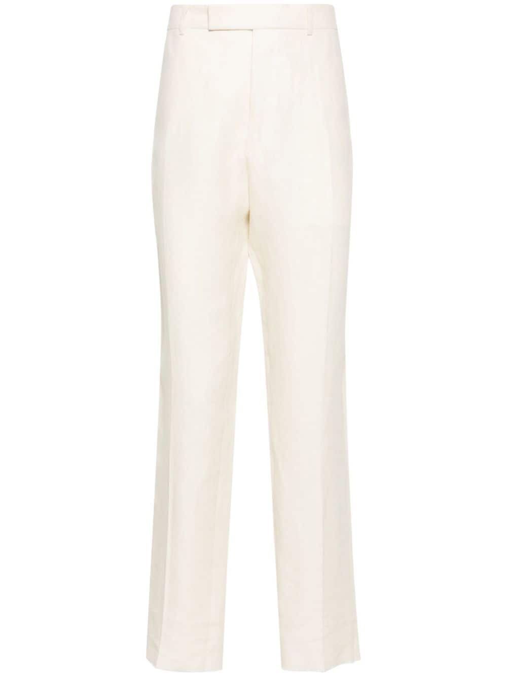 Zegna pleated linen tailored trousers - Neutrals von Zegna