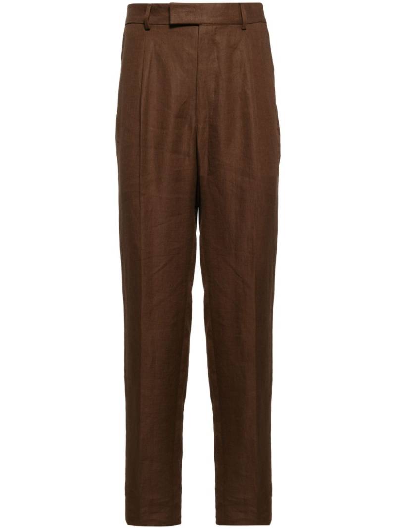 Zegna pleated slim-fit trousers - Brown von Zegna