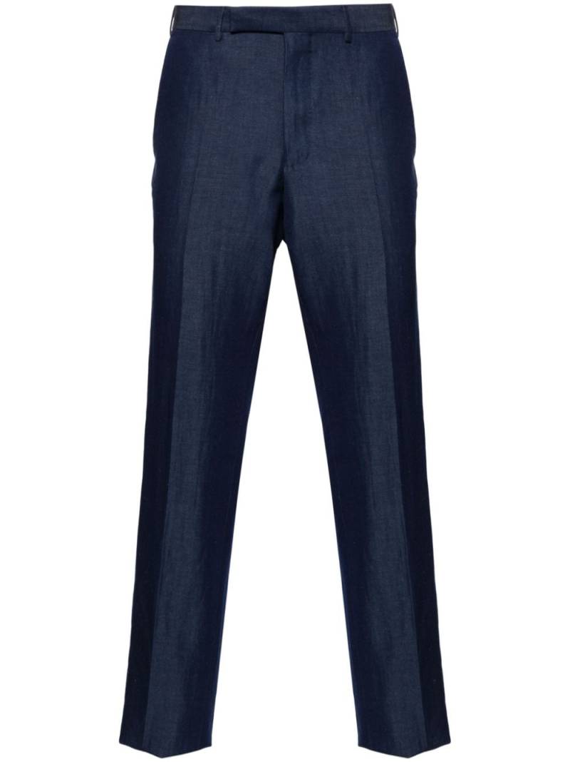 Zegna pressed-crease straight-leg trousers - Blue von Zegna