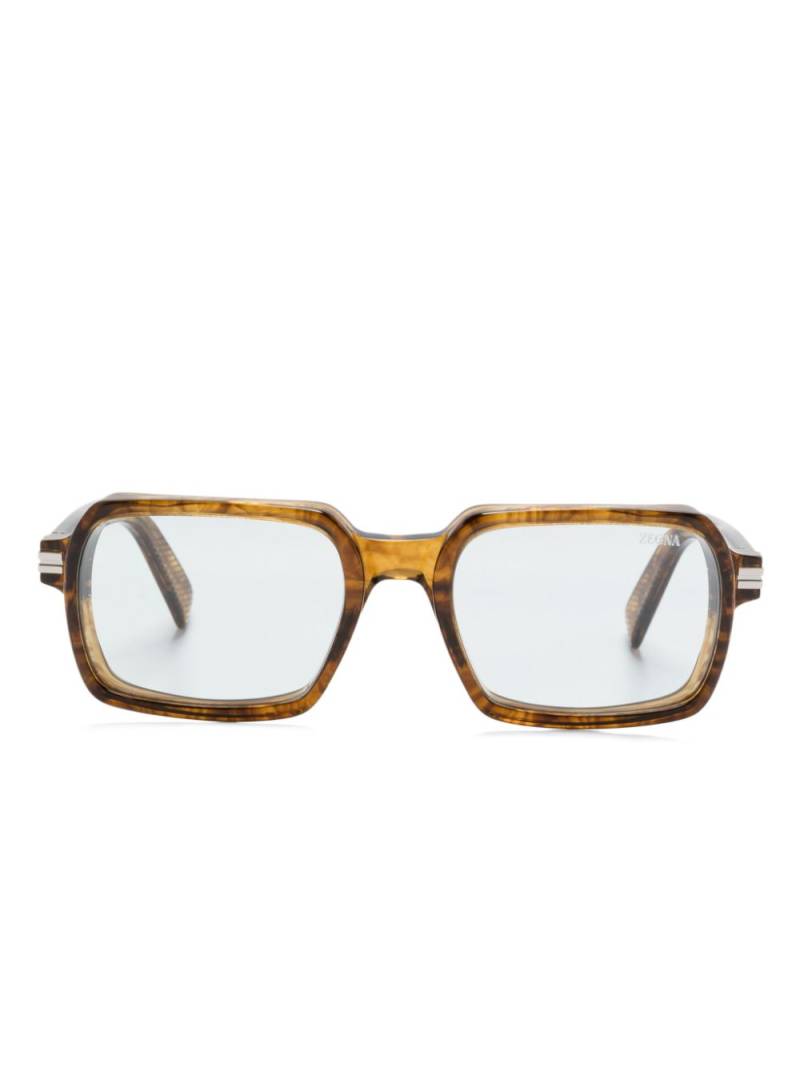 Zegna rectangle-frame sunglasses - Brown von Zegna