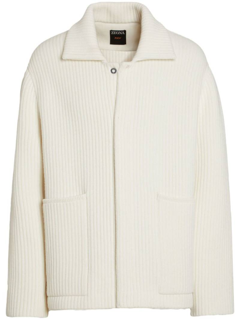 Zegna ribbed-knit cardigan - White von Zegna