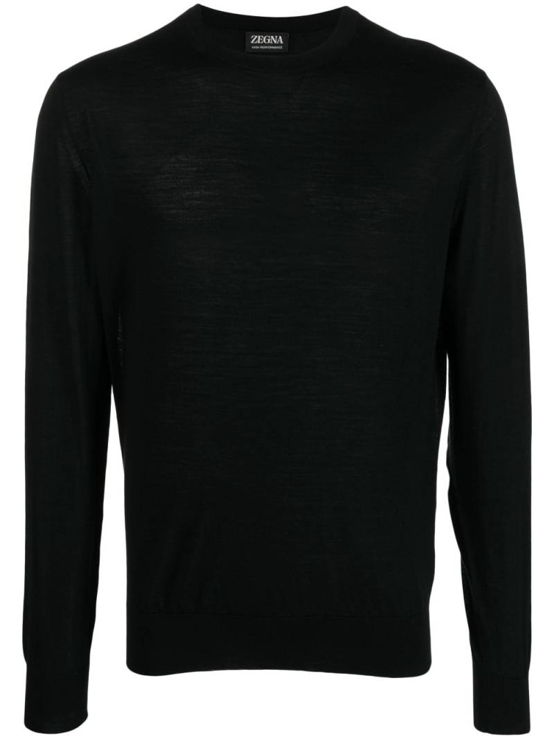 Zegna round-neck wool jumper - Black von Zegna