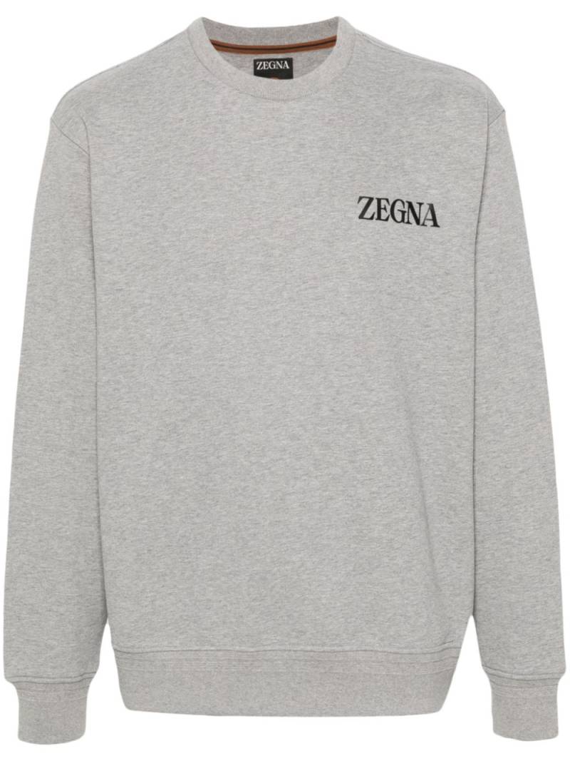 Zegna rubberised-logo sweatshirt - Grey von Zegna