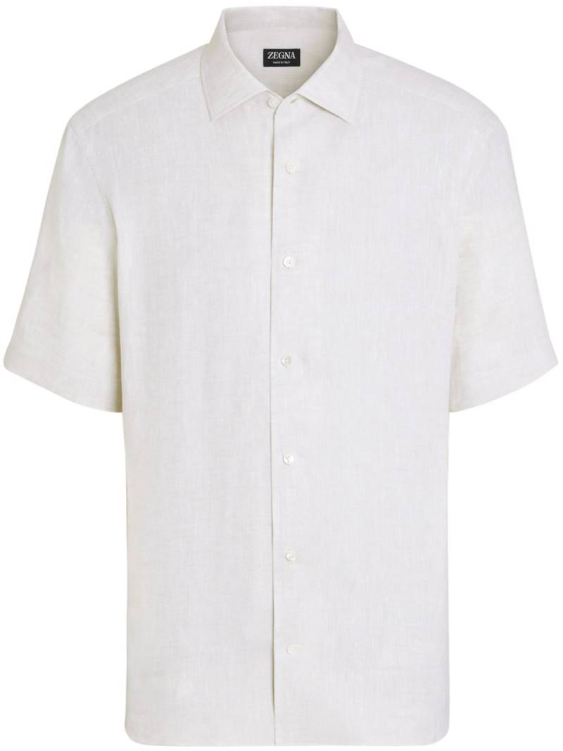 Zegna short-sleeve linen shirt - Neutrals von Zegna