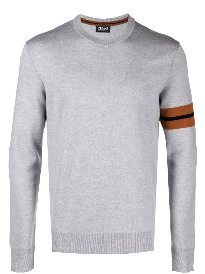 Zegna side stripe detail sweater - Grey von Zegna