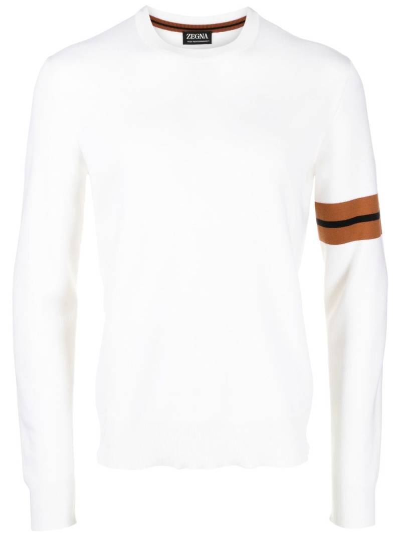 Zegna side stripe detail sweater - White von Zegna