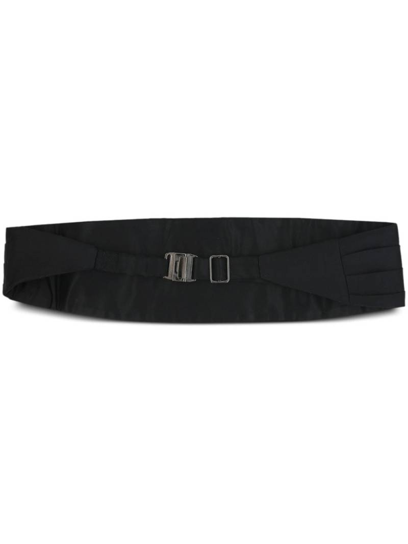 Zegna silver hardware silk belt - Black von Zegna