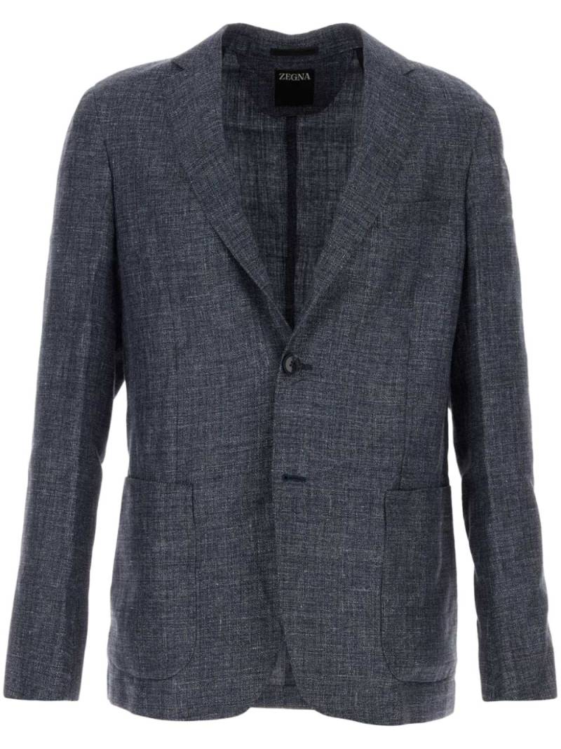 Zegna single-breasted blazer - Blue von Zegna