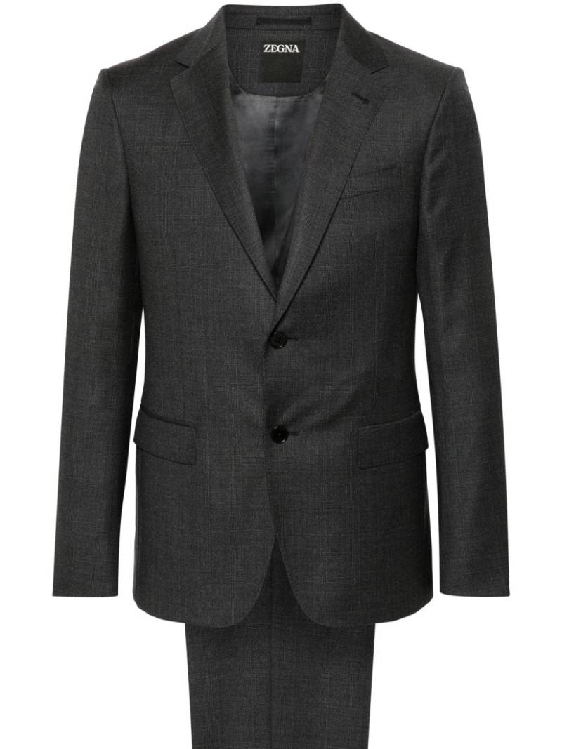 Zegna single-breasted checked wool suit - Grey von Zegna