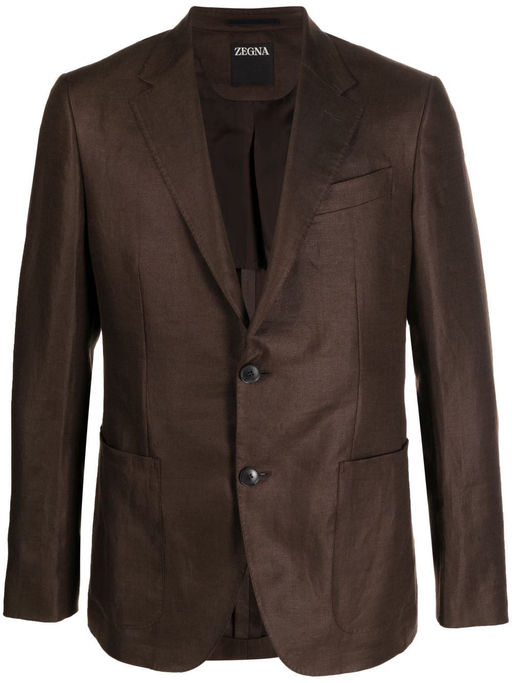 Zegna single-breasted linen blazer - Brown von Zegna