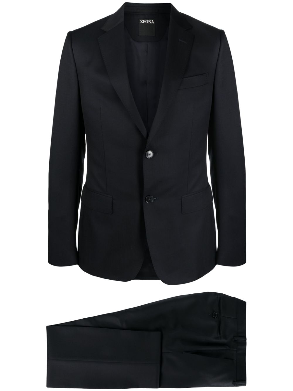 Zegna single-breasted notched-lapels suit - Blue von Zegna