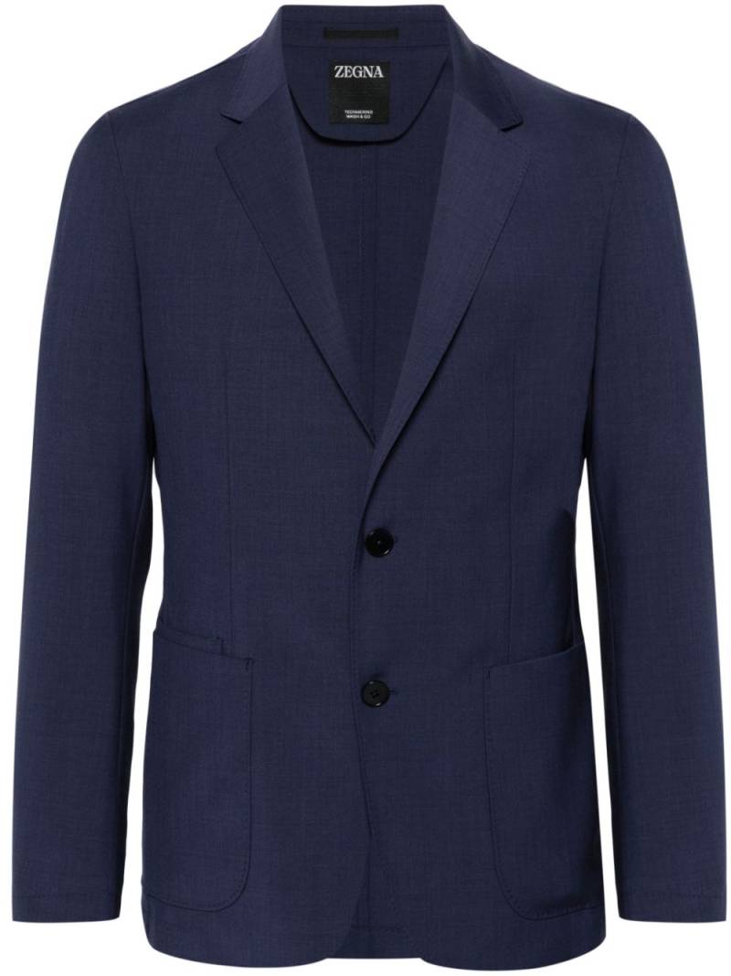 Zegna single-breasted wool blazer - Blue von Zegna