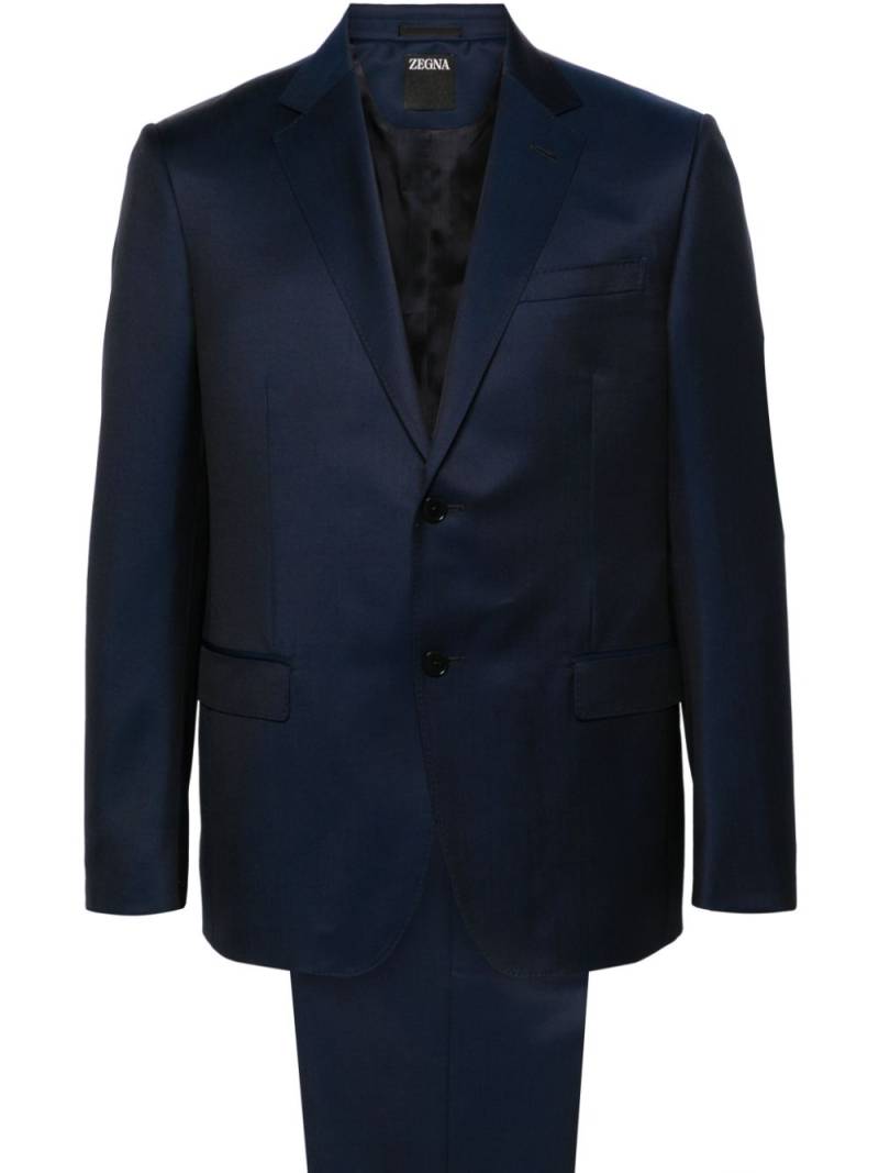 Zegna single-breasted wool blend suit - Blue von Zegna