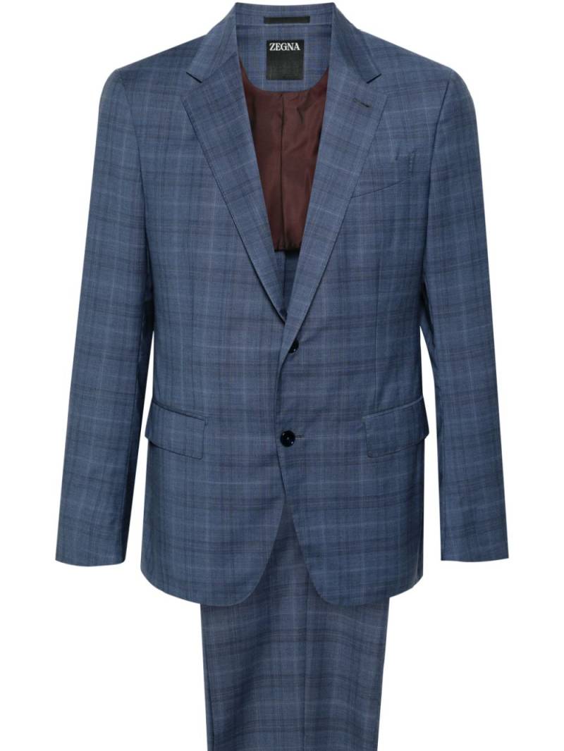 Zegna single-breasted wool suit - Blue von Zegna