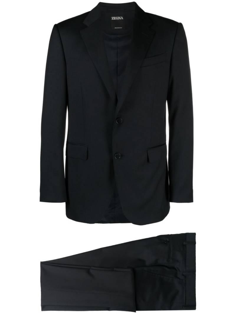 Zegna single-breasted wool suit - Blue von Zegna