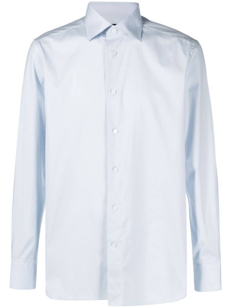 Zegna spread-collar long-sleeve shirt - Blue von Zegna