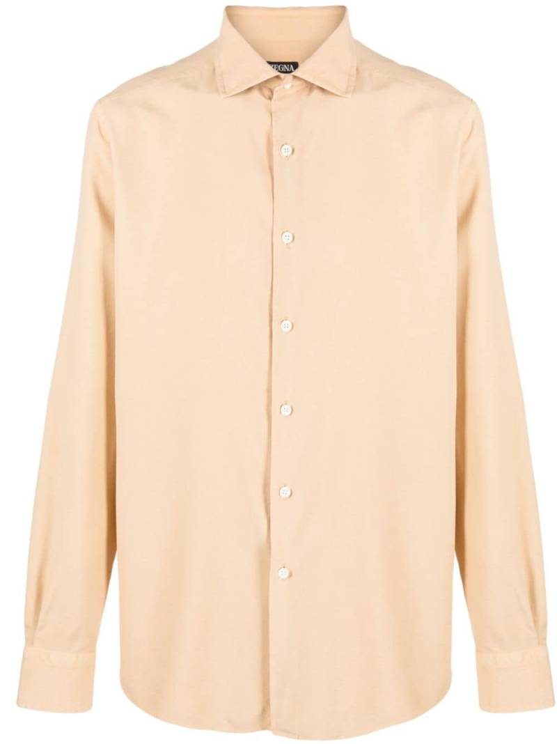 Zegna spread-collar silk shirt - Neutrals von Zegna