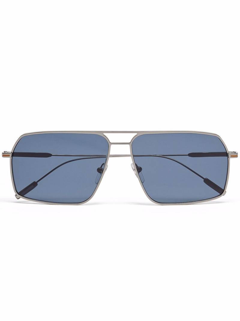 Zegna square-frame tinted sunglasses - Blue von Zegna