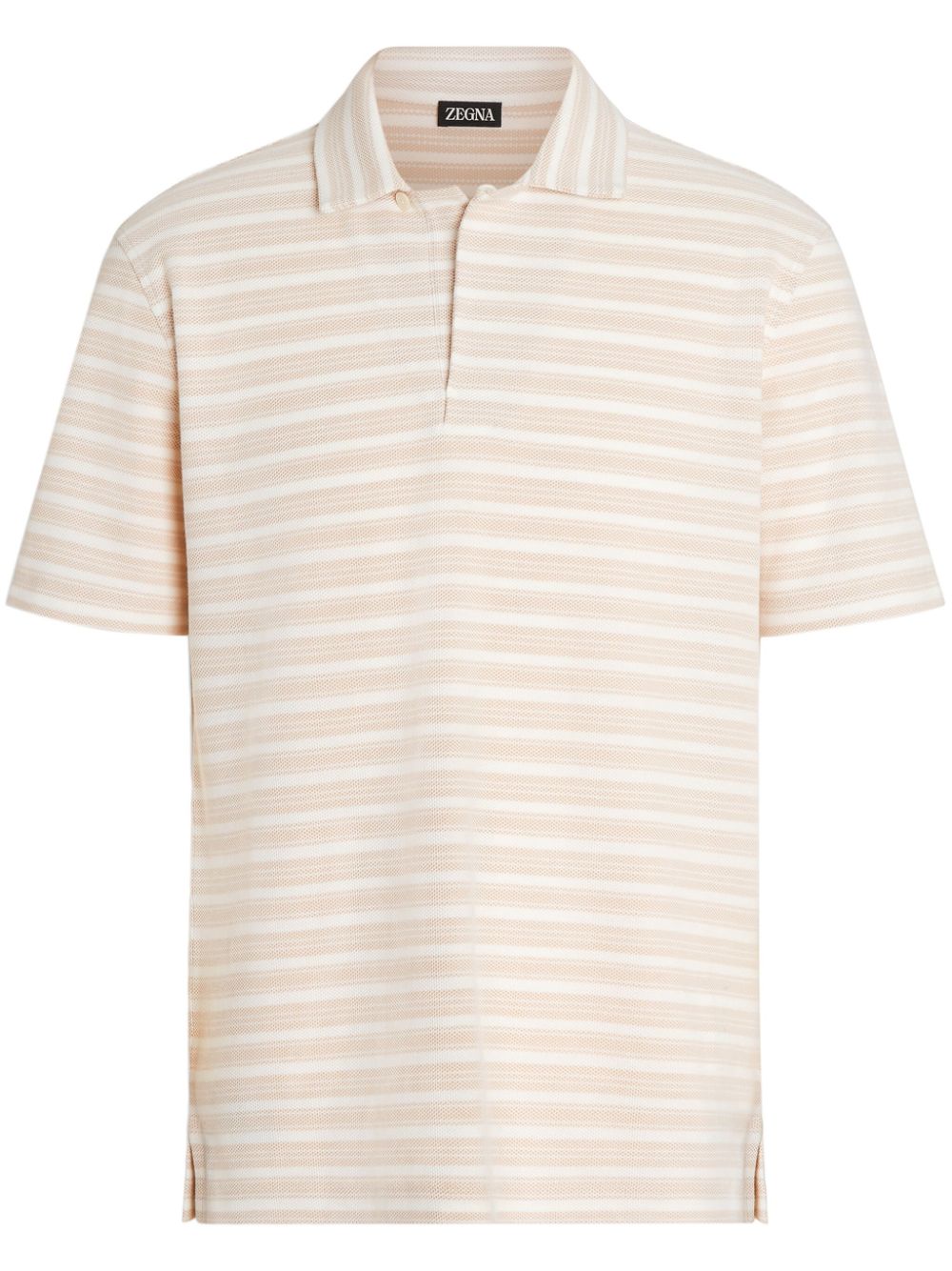 Zegna striped cotton polo shirt - Pink von Zegna