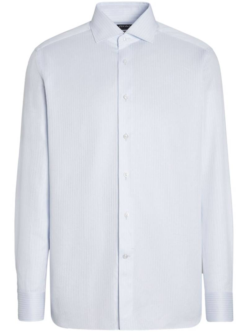 Zegna striped cotton shirt - Blue von Zegna