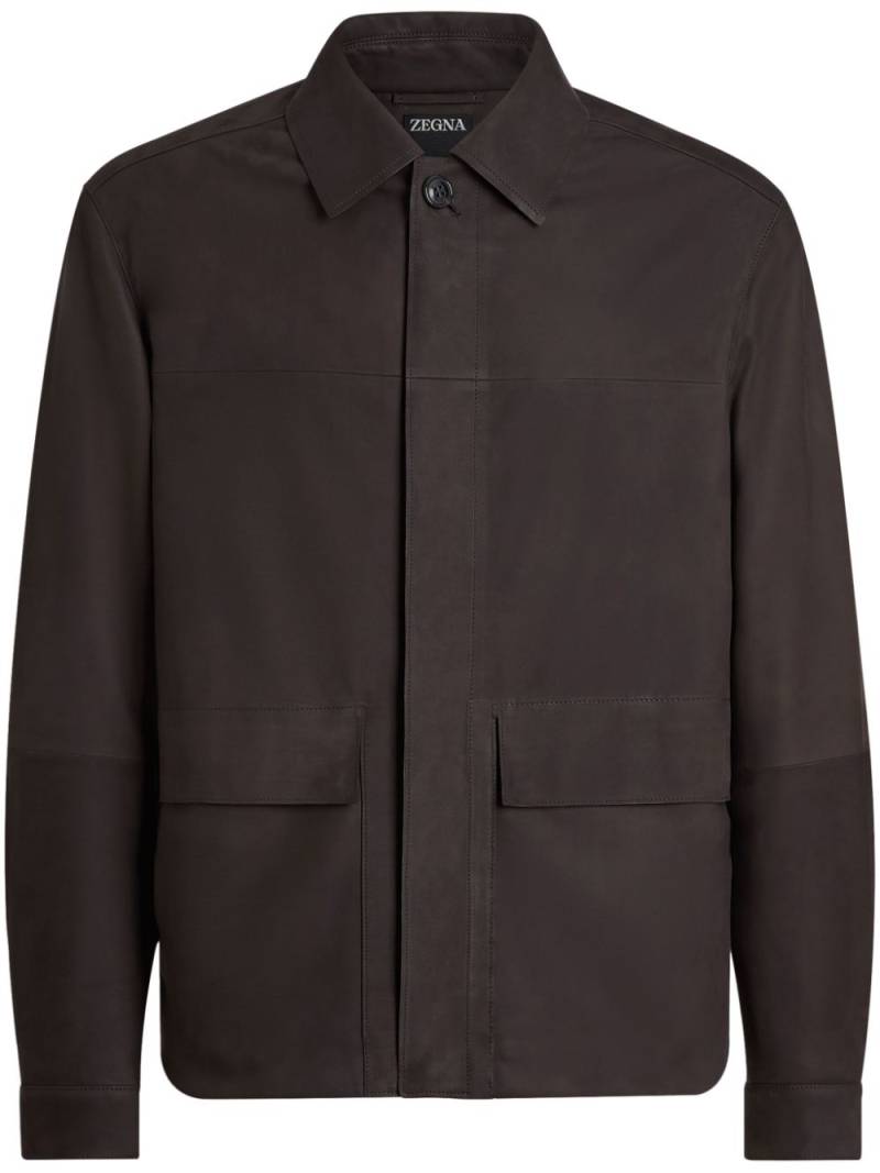 Zegna suede shirt jacket - Brown von Zegna