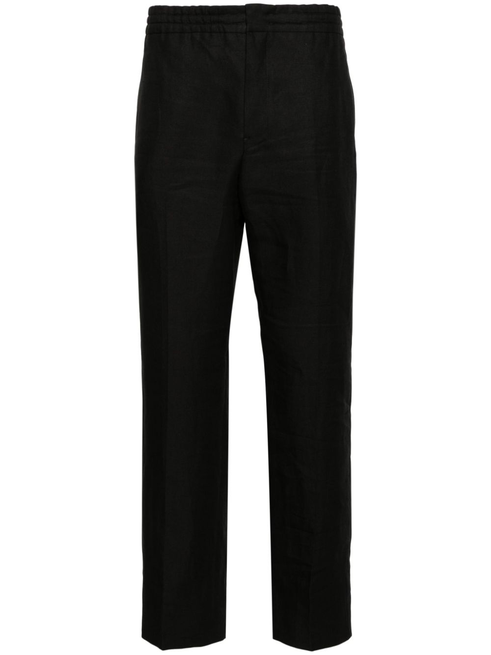 Zegna tapered-leg linen trousers - Black von Zegna