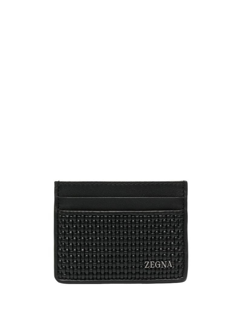 Zegna textured embossed-logo cardholder - Black von Zegna