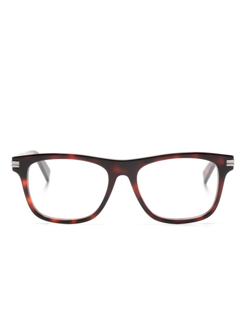 Zegna tortoiseshell-effect rectangle-frame glasses - Brown von Zegna