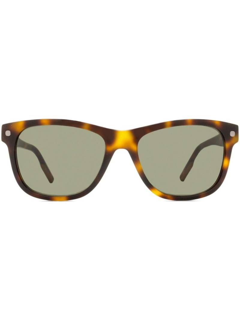 Zegna tortoiseshell-effect rectangle-frame sunglasses - Brown von Zegna