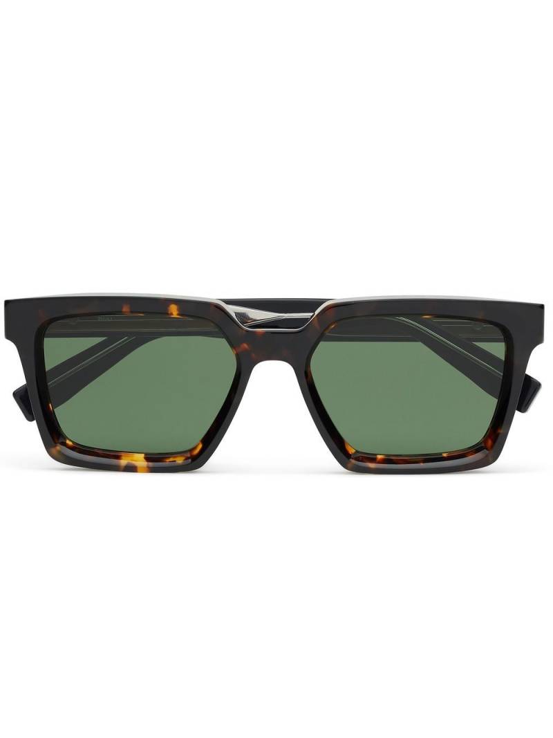 Zegna tortoiseshell-effect square-frame sunglasses - Brown von Zegna