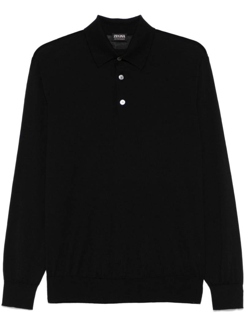 Zegna wool polo shirt - Black von Zegna