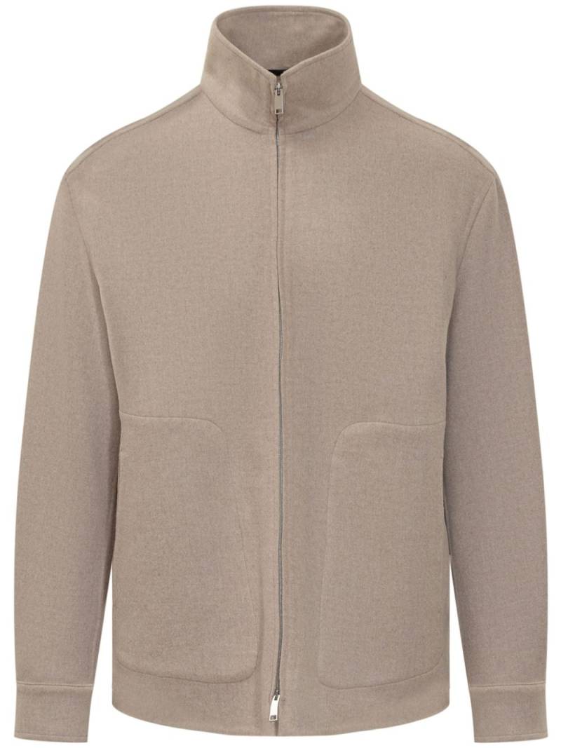 Zegna zip-up overshirt - Neutrals von Zegna