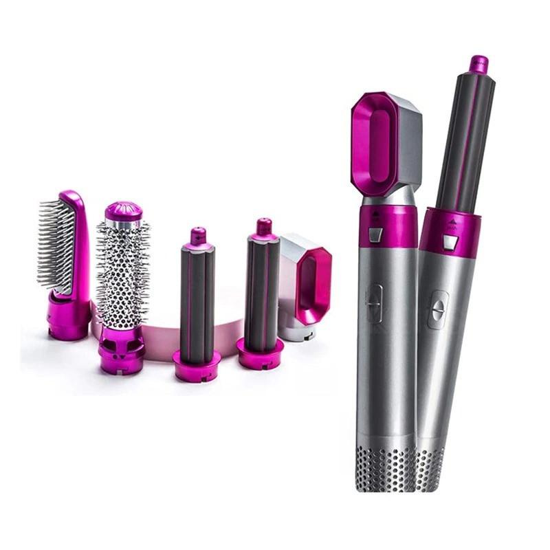 5in1 Warmluftbürste Hot Airstyler 2.0 Lockenwickler Und Haarglätter Damen Silber von Zeitlos