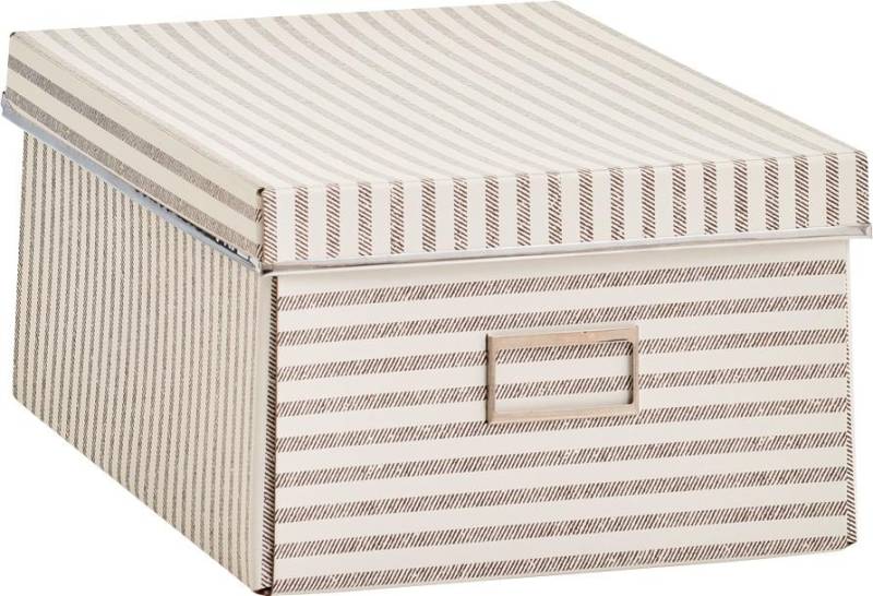 Zeller Present Aufbewahrungsbox »Stripes«, Pappe, beige von Zeller Present