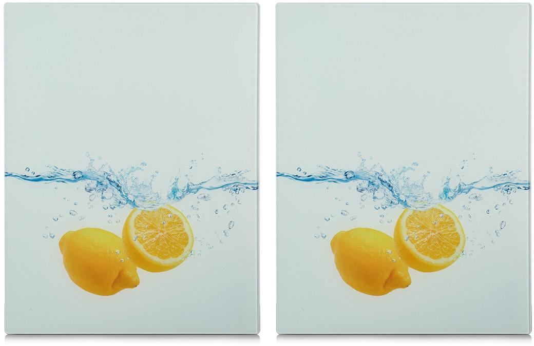 Zeller Present Schneide- und Abdeckplatte »Lemon Splash«, (Set, 2 tlg.), aus ESG-Sicherheitsglas hergestellt von Zeller Present