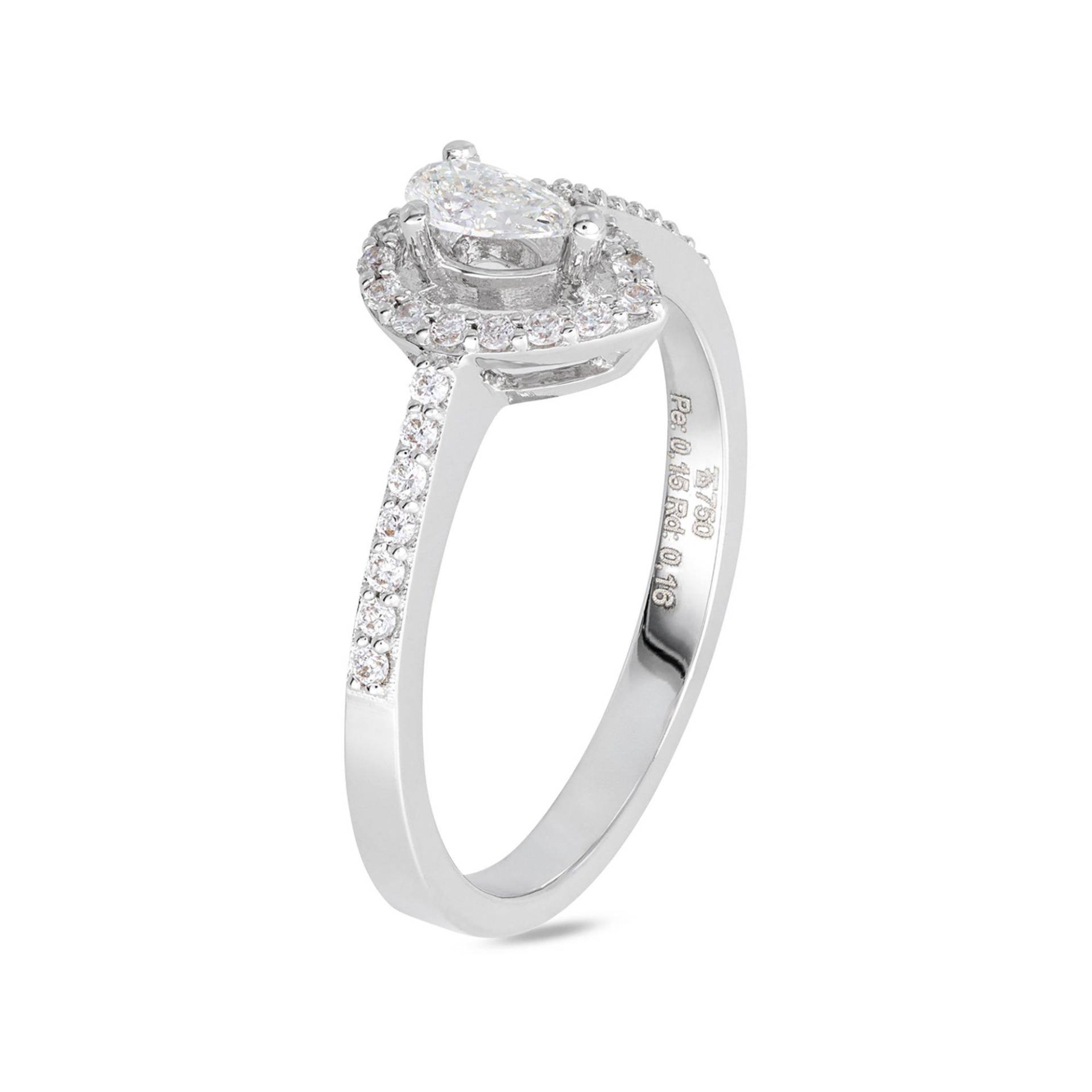 ZEN DIAMOND Ring Mit Diamant Damen Weissgold  52 von Zen Diamond