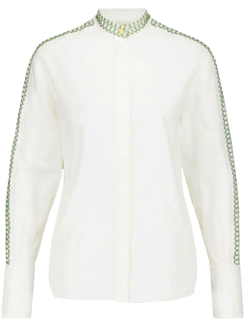 Zeus+Dione Band collar blouse - White von Zeus+Dione