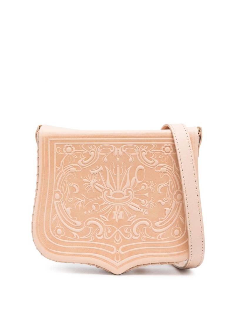 Zeus+Dione embossed-design leather crossbody bag - Neutrals von Zeus+Dione