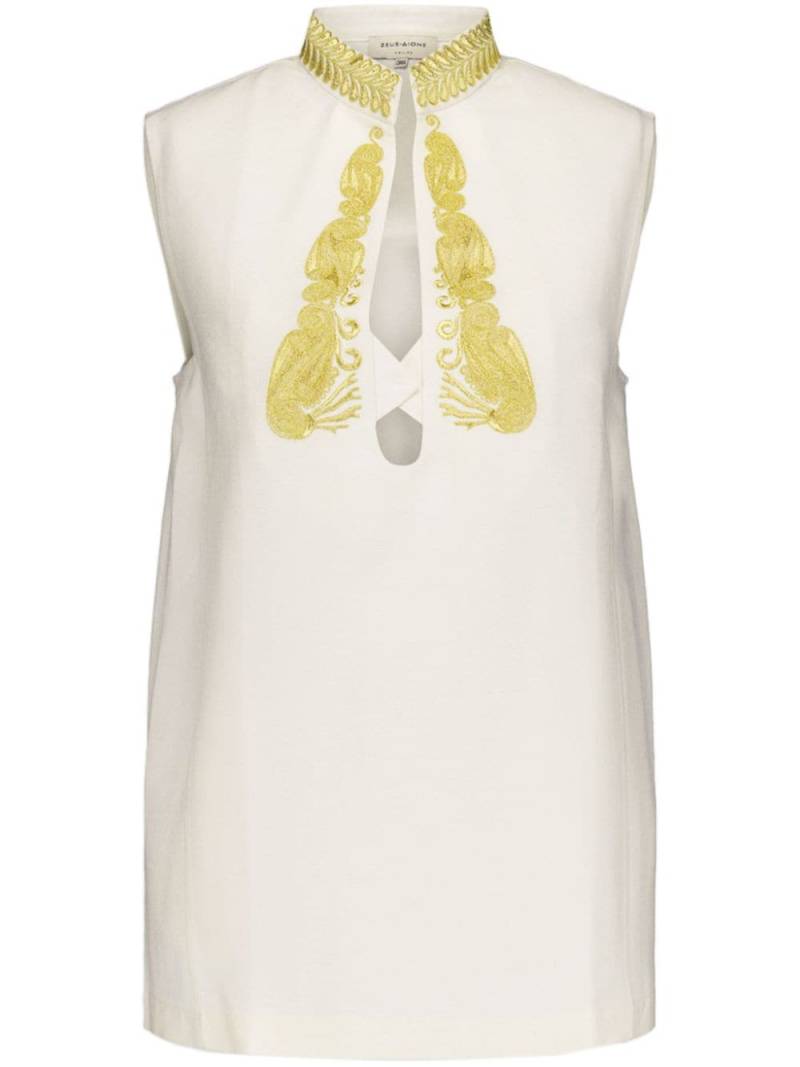 Zeus+Dione embroidered sleeveless top - White von Zeus+Dione