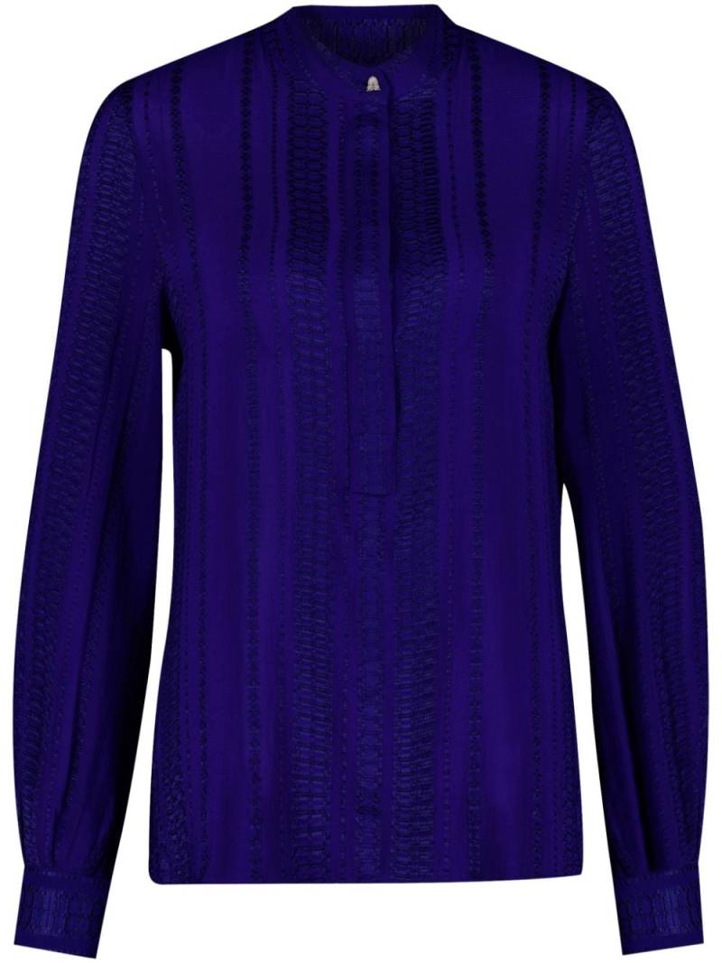 Zeus+Dione jacquard long-sleeve blouse - Blue von Zeus+Dione