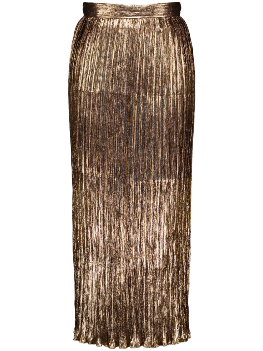 Zeus+Dione lurex pleated midi skirt - Gold von Zeus+Dione