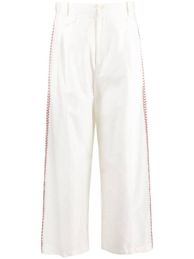 Zeus+Dione tape-detail wide-leg trousers - White von Zeus+Dione