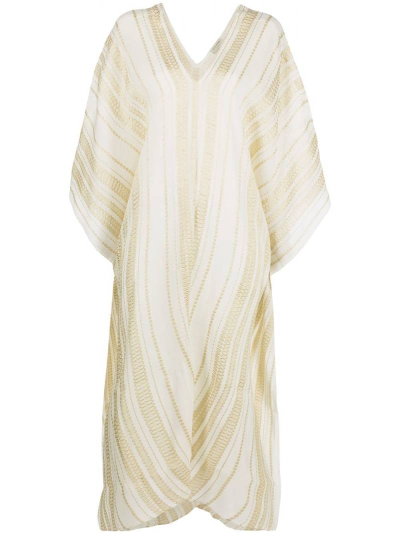 Zeus+Dione textured-stripe maxi kaftan - Gold von Zeus+Dione